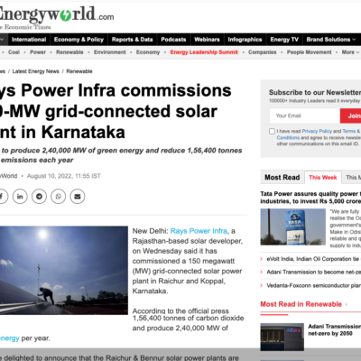 rays-power-infra-Rays-Power-Infra-commissions-150-MW-grid-connected-solar-plant-in-Karnataka-Energy-News-ET-EnergyWorld